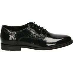 Półbuty - 425-11V BLACK. Czarne półbuty damskie lakierowane marki Kazar, z lakierowanej skóry, eleganckie, na wysokim obcasie. Za 299,00 zł.