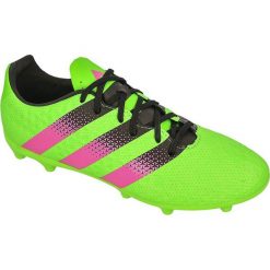 Buty piłkarskie adidas Ace 16.3 FG/AG M AF5145. Zielone buty sportowe męskie Adidas, ze skóry, na sznurówki, do piłki nożnej. W wyprzedaży za 239,00 zł.