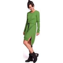 Limonkowa Casualowa Sukienka w Stylu Bluzy. Bluzy damskie Molly.pl, s, bez wzorów, z dzianiny, bez rękawów, bez kaptura. Za 145,90 zł.