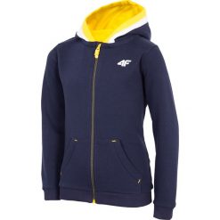 Bluza chłopięca (122-164) JBLM208 - granat. Pomarańczowe bluzy chłopięce marki 4F JUNIOR, bez wzorów, z bawełny, bez rękawów, z kapturem. Za 79,99 zł.