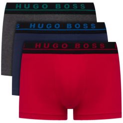 Komplet 3 par bokserek Boss Trunk 3p 50420279. Niebieskie bokserki męskie Boss, bez wzorów, z elastanu. W wyprzedaży za 139,00 zł.