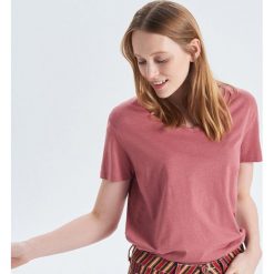 Gładka koszulka Basic - Pomarańczowy. Pomarańczowe koszulki damskie Cropp, s, bez wzorów, bez kołnierzyka. Za 24,99 zł.