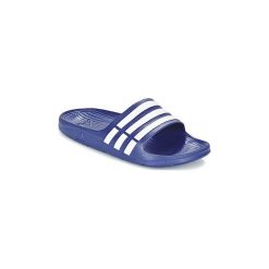 Klapki adidas DURAMO SLIDE. Niebieskie klapki damskie Adidas, bez wzorów. Za 71,20 zł.