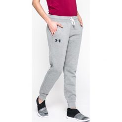 Under Armour - Spodnie. Szare spodnie z wysokim stanem marki Under Armour, s, z bawełny. W wyprzedaży za 159,90 zł.