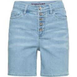 Szorty dżinsowe bonprix niebieski "bleached”. Niebieskie jeansy damskie bonprix, bez wzorów, z jeansu. Za 49,99 zł.