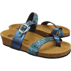 DR. BRINKMANN 701290-5 blau/glitzer, klapki/japonki profilaktyczne damskie. Klapki damskie Dr. Brinkmann, bez wzorów, bez obcasa. Za 159,90 zł.