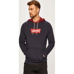 Levi's - Bluza. Niebieskie bluzy męskie s, z aplikacjami, z bawełny, z kapturem. Za 279,90 zł.