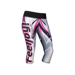 LEGGINSY EXCLUSIVE STONE 3/4. Szare legginsy damskie marki Feelj!, s, z nadrukiem, z dzianiny, do biegania. Za 230,00 zł.