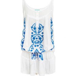 Sukienka MELISSA ODABASH JAZ Biały|Print. Białe sukienki damskie marki Melissa Odabash, na lato, z haftami, z materiału, boho, z kontrastowym kołnierzykiem, bez rękawów. W wyprzedaży za 840,00 zł.