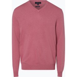 Andrew James - Sweter męski z dodatkiem kaszmiru, różowy. Różowe bez kategorii marki Andrew James, s, z wełny, klasyczne, z dekoltem w serek. Za 229,95 zł.