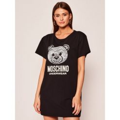 Sukienka codzienna Moschino Underwear & Swim 1912 9019. Czarne sukienki damskie Moschino Underwear & Swim, na co dzień, m, bez wzorów, z elastanu, bez kołnierzyka, bez rękawów, proste. Za 539,00 zł.