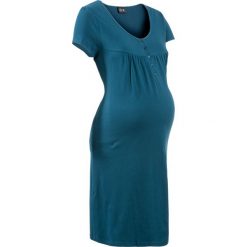 Koszula nocna ciążowa i do karmienia bonprix niebieskozielony morski. Zielone bielizna ciążowa marki bonprix, z bawełny, moda ciążowa. Za 44,99 zł.