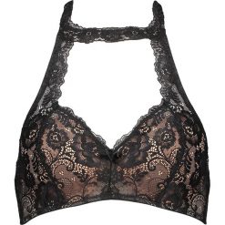 Biustonosz push-up "Celia" w kolorze czarno-cielistym. Czarne biustonosze Lascana & Co., w koronkowe wzory, z koronki. W wyprzedaży za 64,95 zł.