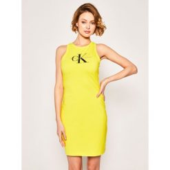Sukienka letnia Calvin Klein Jeans Bodycon J20J213701. Czarne sukienki damskie Calvin Klein Jeans, na lato, s, bez wzorów, z elastanu, bez kołnierzyka, bez rękawów, bodycon. Za 269,00 zł.