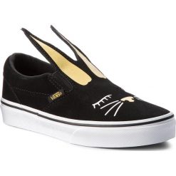 Tenisówki VANS - Slip-On Bunny VN0A3MVYZX1 Black/Gold. Czarne trampki dziewczęce Vans, bez wzorów, ze skóry, bez zapięcia. W wyprzedaży za 169,00 zł.