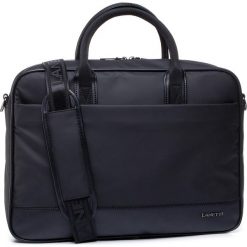 Torba na laptopa LANETTI - BMM-U-025-10-03 Black. Czarne torby męskie skórzane Lanetti, bez wzorów, ze skóry ekologicznej, młodzieżowe. Za 159,99 zł.