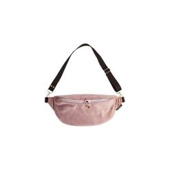 Różowa welurowa nerka. Różowe nerki damskie Sacky.bag, w paski, z weluru, małe, bez dodatków. Za 115,00 zł.