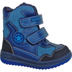 Protetika buty zimowe za kostkę chłopięce Riki 19 niebieski. Niebieskie buty chłopięce zimowe Protetika, ze skóry, za kostkę, bez zapięcia. Za 175,00 zł.