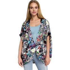 SOPHIA Kardigan oversize ze ściągaczem - geometryczny. Szare kardigany damskie marki Moe, w geometryczne wzory. Za 149,00 zł.