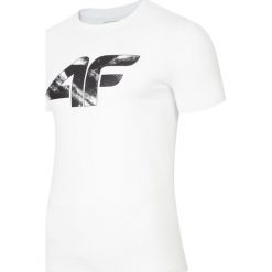T-shirt męski TSM280 - biały. Białe koszulki męskie 4f, m, bez wzorów, bez kołnierzyka, bez rękawów. W wyprzedaży za 39,99 zł.