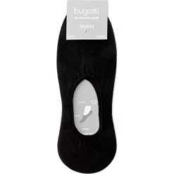 Zestaw 2 par stopek damskich BUGATTI - 6953 Black 610. Czarne skarpetki damskie Bugatti, bez wzorów, z elastanu. Za 39,90 zł.