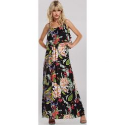 Czarna Sukienka Flabby. Czarne sukienki damskie other, s, w kwiaty, eleganckie, bez kołnierzyka, z długim rękawem, długie, maxi. Za 59,99 zł.