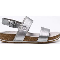 Timberland - Sandały. Szare klapki damskie Timberland, bez wzorów, z gumy, bez obcasa, na płaskiej podeszwie. W wyprzedaży za 239,90 zł.