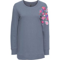 Bluzy damskie: Bluza w kwiaty bonprix dymny niebieski w kwiaty