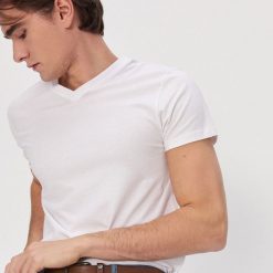 T-shirt z bawełny organicznej - Biały. Białe t-shirty damskie House, s, bez wzorów, z bawełny, bez kołnierzyka. W wyprzedaży za 19,99 zł.