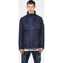 G-Star Raw - Kurtka. Niebieskie płaszcze męskie G-Star RAW, m, bez wzorów, z bawełny, retro, krótkie, z kapturem. W wyprzedaży za 449,90 zł.