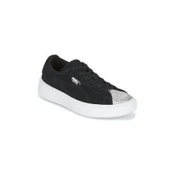 Buty Dziecko Puma SUEDE PLATFORM GLAM PS. Czarne trampki dziewczęce Puma, bez wzorów, bez zapięcia. Za 263,20 zł.