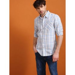 Koszule męskie na spinki: KOSZULA DŁUGI RĘKAW MĘSKA SLIM FIT