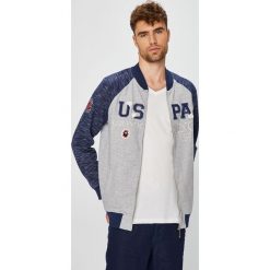 U.S. Polo - Bluza. Szare bluzy męskie rozpinane marki U.S. Polo, l, z aplikacjami, z bawełny, bez kaptura. W wyprzedaży za 449,90 zł.