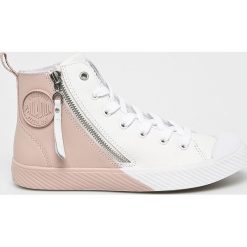 Palladium - Trampki. Różowe trampki i tenisówki damskie Palladium, bez wzorów, ze skóry, na sznurówki. W wyprzedaży za 449,90 zł.