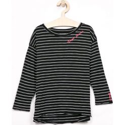 Pepe Jeans - Top dziecięcy 116-176 cm. Czarne bluzki dziewczęce Pepe Jeans, bez wzorów, z bawełny, z okrągłym kołnierzem, z krótkim rękawem, krótkie, bez kaptura. W wyprzedaży za 79,90 zł.