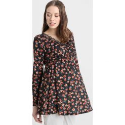Bluzki damskie: Bluebelle Maternity ALL OVER FLORAL WRAP Bluzka z długim rękawem black