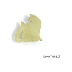 Broszka kot. Szare broszki damskie Pakamera, z mosiądzu. Za 65,00 zł.