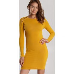 Żółta Sukienka Echonne. Żółte sukienki damskie Renee, na lato, xl, bez wzorów, bez kołnierzyka, bez rękawów. Za 59,99 zł.