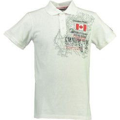 Koszulka polo w kolorze białym. Białe koszulki polo męskie Canadian Peak, s, z nadrukiem, z bawełny, polo, bez rękawów. W wyprzedaży za 98,95 zł.