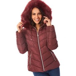 Kurtka przejściowa w kolorze bordowym. Czerwone kurtki damskie Snowie Collection, m, bez wzorów, bez kaptura. W wyprzedaży za 255,95 zł.