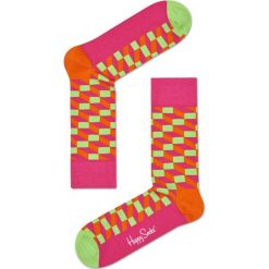 Happy Socks - Skarpety Filled Optic. Różowe skarpetki damskie marki Happy Socks, z bawełny. W wyprzedaży za 29,90 zł.