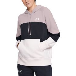 Under Armour Rival Colour Block Bluza Czarny Różowy Fioletowy. Różowe bluzy damskie Under Armour, l, w paski, z bawełny, bez rękawów, bez kaptura. Za 240,95 zł.