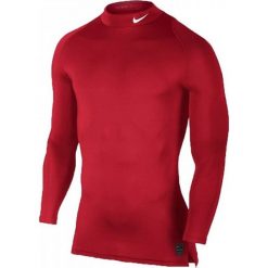 Koszulki sportowe męskie: Nike Koszulka męska M NP TOP LS Comp MOCK czerwona r. L (838079 657)