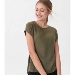 Gładka bluzka - Khaki. Brązowe bluzki damskie marki House, s, bez wzorów, bez kołnierzyka, bez rękawów. Za 49,99 zł.