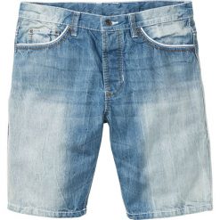 Bermudy dżinsowe Regular Fit bonprix niebieski "bleached used". Niebieskie spodenki i szorty męskie bonprix, m, bez wzorów, z jeansu. Za 69,99 zł.