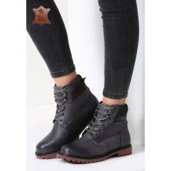 Ciemnoszare Skórzane Botki Everybody Need It. Szare botki damskie Inny, ze skóry, za kostkę, bez obcasa, na obcasie, na sznurówki. Za 159,99 zł.