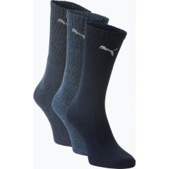 Puma - Skarpety męskie pakowane po 3 szt., niebieski. Niebieskie skarpetki męskie Puma, bez wzorów, z bawełny. Za 34,95 zł.