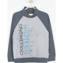 Koszulka. Szare t-shirty chłopięce z długim rękawem marki TECHNOLOGY OF TOMORROW, z aplikacjami, z elastanu. Za 19,90 zł.