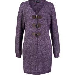 Długi sweter rozpinany bonprix ciemny lila. Fioletowe swetry damskie bonprix, bez wzorów, z długim rękawem, długie, bez kaptura. Za 84,99 zł.