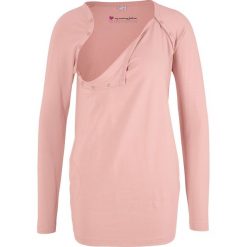 Shirt dla ciężarnych i karmiących bonprix stary jasnoróżowy. Różowe koszulki damskie bonprix, bez wzorów, z bawełny, retro, z okrągłym kołnierzem, moda ciążowa, z długim rękawem. Za 74,99 zł.
